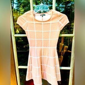 My Michelle Sweater dress Pink Plaid Short Sleeve